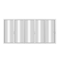 KaMic Elite-Fold 168" x 96" 5-Panel Aluminum Folding Door in Sleek White with Hidden Hinges & Rollers, Left-to-Right Outward Folding Design - Model # SE-FD5PWH16896-LR