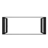 KaMic Elite-Fold 192" x 80" 6-Panel Aluminum Folding Door in Sleek Black with Hidden Hinges & Rollers, Dual Open Outward Folding Design - Model # SE-FD6PBK19280-DO