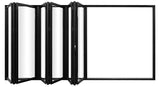 KaMic Elite-Fold 192" x 80" 6-Panel Aluminum Folding Door in Sleek Black with Hidden Hinges & Rollers, Right-to-Left Outward Folding Design - Model # SE-FD6PBK19280-RL