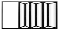 KaMic Elite-Fold 192" x 80" 6-Panel Aluminum Folding Door in Sleek Black with Hidden Hinges & Rollers, Right-to-Left Outward Folding Design - Model # SE-FD6PBK19280-RL