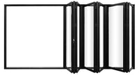 KaMic Elite-Fold 192" x 96" 6-Panel Aluminum Folding Door in Sleek Black with Hidden Hinges & Rollers, Left-to-Right Outward Folding Design - Model # SE-FD6PBK19296-LR