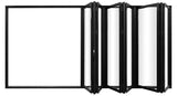 KaMic Elite-Fold 192" x 96" 6-Panel Aluminum Folding Door in Sleek Black with Hidden Hinges & Rollers, Left-to-Right Outward Folding Design - Model # SE-FD6PBK19296-LR