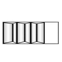 KaMic Elite-Fold 192" x 96" 6-Panel Aluminum Folding Door in Sleek Black with Hidden Hinges & Rollers, Left-to-Right Outward Folding Design - Model # SE-FD6PBK19296-LR