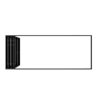 KaMic Elite-Fold 192" x 96" 6-Panel Aluminum Folding Door in Sleek Black with Hidden Hinges & Rollers, Left-to-Right Outward Folding Design - Model # SE-FD6PBK19296-LR