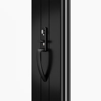 KaMic Elite-Fold 192" x 96" 6-Panel Aluminum Folding Door in Sleek Black with Hidden Hinges & Rollers, Left-to-Right Outward Folding Design - Model # SE-FD6PBK19296-LR