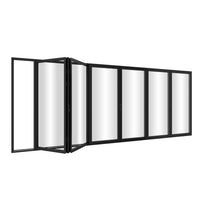 KaMic Elite-Fold 192" x 96" 6-Panel Aluminum Folding Door in Sleek Black with Hidden Hinges & Rollers, Left-to-Right Outward Folding Design - Model # SE-FD6PBK19296-LR