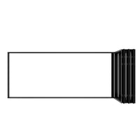 KaMic Elite-Fold 192" x 96" 6-Panel Aluminum Folding Door in Sleek Black with Hidden Hinges & Rollers, Left-to-Right Outward Folding Design - Model # SE-FD6PBK19296-LR