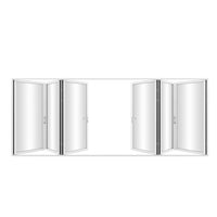 KaMic Elite-Fold 192" x 80" 6-Panel Aluminum Folding Door in Sleek White with Hidden Hinges & Rollers, Dual Open Outward Folding Design - Model # SE-FD6PWH19280-DO