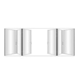 KaMic Elite-Fold 192" x 80" 6-Panel Aluminum Folding Door in Sleek White with Hidden Hinges & Rollers, Dual Open Outward Folding Design - Model # SE-FD6PWH19280-DO