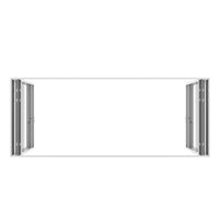KaMic Elite-Fold 192" x 80" 6-Panel Aluminum Folding Door in Sleek White with Hidden Hinges & Rollers, Dual Open Outward Folding Design - Model # SE-FD6PWH19280-DO
