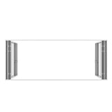 KaMic Elite-Fold 192" x 80" 6-Panel Aluminum Folding Door in Sleek White with Hidden Hinges & Rollers, Dual Open Outward Folding Design - Model # SE-FD6PWH19280-DO