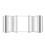 KaMic Elite-Fold 192" x 80" 6-Panel Aluminum Folding Door in Sleek White with Hidden Hinges & Rollers, Dual Open Outward Folding Design - Model # SE-FD6PWH19280-DO