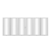 KaMic Elite-Fold 192" x 80" 6-Panel Aluminum Folding Door in Sleek White with Hidden Hinges & Rollers, Dual Open Outward Folding Design - Model # SE-FD6PWH19280-DO