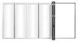 KaMic Elite-Fold 192" x 80" 6-Panel Aluminum Folding Door in Sleek White with Hidden Hinges & Rollers, Right-to-Left Outward Folding Design - Model # SE-FD6PWH19280-RL