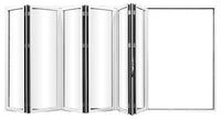 KaMic Elite-Fold 192" x 80" 6-Panel Aluminum Folding Door in Sleek White with Hidden Hinges & Rollers, Right-to-Left Outward Folding Design - Model # SE-FD6PWH19280-RL