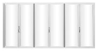 KaMic Elite-Fold 192" x 80" 6-Panel Aluminum Folding Door in Sleek White with Hidden Hinges & Rollers, Right-to-Left Outward Folding Design - Model # SE-FD6PWH19280-RL