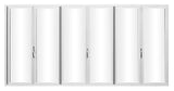 KaMic Elite-Fold 192" x 80" 6-Panel Aluminum Folding Door in Sleek White with Hidden Hinges & Rollers, Right-to-Left Outward Folding Design - Model # SE-FD6PWH19280-RL