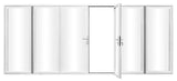 KaMic Elite-Fold 192" x 96" 6-Panel Aluminum Folding Door in Sleek White with Hidden Hinges & Rollers, Dual Open Outward Folding Design - Model # SE-FD6PWH19296-DO