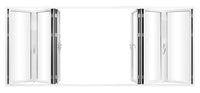 KaMic Elite-Fold 192" x 96" 6-Panel Aluminum Folding Door in Sleek White with Hidden Hinges & Rollers, Dual Open Outward Folding Design - Model # SE-FD6PWH19296-DO