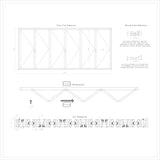 KaMic Elite-Fold 192" x 96" 6-Panel Aluminum Folding Door in Sleek White with Hidden Hinges & Rollers, Left-to-Right Outward Folding Design - Model # SE-FD6PWH19296-LR