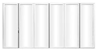 KaMic Elite-Fold 192" x 96" 6-Panel Aluminum Folding Door in Sleek White with Hidden Hinges & Rollers, Left-to-Right Outward Folding Design - Model # SE-FD6PWH19296-LR