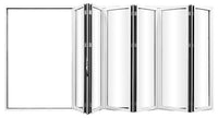 KaMic Elite-Fold 192" x 96" 6-Panel Aluminum Folding Door in Sleek White with Hidden Hinges & Rollers, Left-to-Right Outward Folding Design - Model # SE-FD6PWH19296-LR