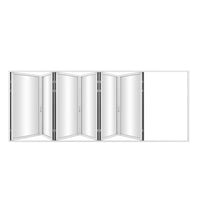 KaMic Elite-Fold 192" x 96" 6-Panel Aluminum Folding Door in Sleek White with Hidden Hinges & Rollers, Left-to-Right Outward Folding Design - Model # SE-FD6PWH19296-LR