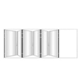 KaMic Elite-Fold 192" x 96" 6-Panel Aluminum Folding Door in Sleek White with Hidden Hinges & Rollers, Left-to-Right Outward Folding Design - Model # SE-FD6PWH19296-LR