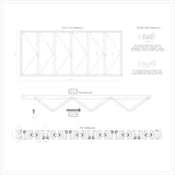 KaMic Elite-Fold 192" x 96" 6-Panel Aluminum Folding Door in Sleek White with Hidden Hinges & Rollers, Left-to-Right Outward Folding Design - Model # SE-FD6PWH19296-LR