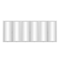 KaMic Elite-Fold 192" x 96" 6-Panel Aluminum Folding Door in Sleek White with Hidden Hinges & Rollers, Left-to-Right Outward Folding Design - Model # SE-FD6PWH19296-LR