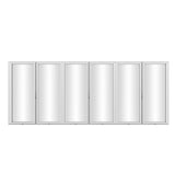 KaMic Elite-Fold 192" x 96" 6-Panel Aluminum Folding Door in Sleek White with Hidden Hinges & Rollers, Left-to-Right Outward Folding Design - Model # SE-FD6PWH19296-LR