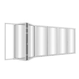 KaMic Elite-Fold 192" x 96" 6-Panel Aluminum Folding Door in Sleek White with Hidden Hinges & Rollers, Left-to-Right Outward Folding Design - Model # SE-FD6PWH19296-LR