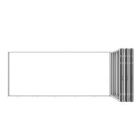 KaMic Elite-Fold 192" x 96" 6-Panel Aluminum Folding Door in Sleek White with Hidden Hinges & Rollers, Left-to-Right Outward Folding Design - Model # SE-FD6PWH19296-LR