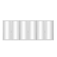 KaMic Elite-Fold 192" x 96" 6-Panel Aluminum Folding Door in Sleek White with Hidden Hinges & Rollers, Left-to-Right Outward Folding Design - Model # SE-FD6PWH19296-LR