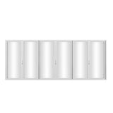 KaMic Elite-Fold 192" x 96" 6-Panel Aluminum Folding Door in Sleek White with Hidden Hinges & Rollers, Left-to-Right Outward Folding Design - Model # SE-FD6PWH19296-LR
