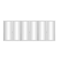 KaMic Elite-Fold 192" x 96" 6-Panel Aluminum Folding Door in Sleek White with Hidden Hinges & Rollers, Right-to-Left Outward Folding Design - Model # SE-FD6PWH19296-RL