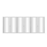 KaMic Elite-Fold 192" x 96" 6-Panel Aluminum Folding Door in Sleek White with Hidden Hinges & Rollers, Right-to-Left Outward Folding Design - Model # SE-FD6PWH19296-RL