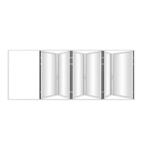 KaMic Elite-Fold 192" x 96" 6-Panel Aluminum Folding Door in Sleek White with Hidden Hinges & Rollers, Right-to-Left Outward Folding Design - Model # SE-FD6PWH19296-RL