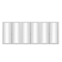 KaMic Elite-Fold 192" x 96" 6-Panel Aluminum Folding Door in Sleek White with Hidden Hinges & Rollers, Right-to-Left Outward Folding Design - Model # SE-FD6PWH19296-RL