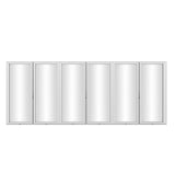 KaMic Elite-Fold 192" x 96" 6-Panel Aluminum Folding Door in Sleek White with Hidden Hinges & Rollers, Right-to-Left Outward Folding Design - Model # SE-FD6PWH19296-RL