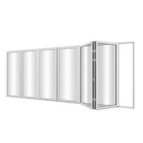 KaMic Elite-Fold 192" x 96" 6-Panel Aluminum Folding Door in Sleek White with Hidden Hinges & Rollers, Right-to-Left Outward Folding Design - Model # SE-FD6PWH19296-RL