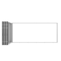 KaMic Elite-Fold 192" x 96" 6-Panel Aluminum Folding Door in Sleek White with Hidden Hinges & Rollers, Right-to-Left Outward Folding Design - Model # SE-FD6PWH19296-RL