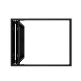 KaMic Elite-Fold 48" x 42" 2-Panel Aluminum Folding Window in Sleek Black with Hidden Hinges & Rollers, Left-to-Right Outward Folding Design - Model # SE-FW2PBK4842-LR