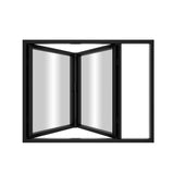KaMic Elite-Fold 48" x 42" 2-Panel Aluminum Folding Window in Sleek Black with Hidden Hinges & Rollers, Left-to-Right Outward Folding Design - Model # SE-FW2PBK4842-LR