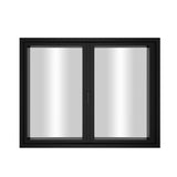 KaMic Elite-Fold 60" x 36" 2-Panel Aluminum Folding Window in Sleek Black with Hidden Hinges & Rollers, Left-to-Right Outward Folding Design - Model # SE-FW2PBK6036-LR