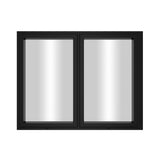 KaMic Elite-Fold 60" x 36" 2-Panel Aluminum Folding Window in Sleek Black with Hidden Hinges & Rollers, Right-to-Left Outward Folding Design - Model # SE-FW2PBK6036-RL