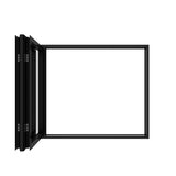 KaMic Elite-Fold 60" x 36" 2-Panel Aluminum Folding Window in Sleek Black with Hidden Hinges & Rollers, Right-to-Left Outward Folding Design - Model # SE-FW2PBK6036-RL