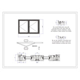 KaMic Elite-Fold 60" x 48" 2-Panel Aluminum Folding Window in Sleek Black with Hidden Hinges & Rollers, Right-to-Left Outward Folding Design - Model # SE-FW2PBK6048-RL