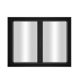 KaMic Elite-Fold 60" x 48" 2-Panel Aluminum Folding Window in Sleek Black with Hidden Hinges & Rollers, Right-to-Left Outward Folding Design - Model # SE-FW2PBK6048-RL