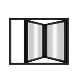 KaMic Elite-Fold 60" x 48" 2-Panel Aluminum Folding Window in Sleek Black with Hidden Hinges & Rollers, Right-to-Left Outward Folding Design - Model # SE-FW2PBK6048-RL